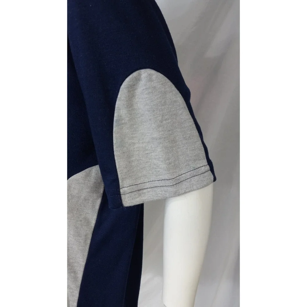 Nike XL men's blue gray vintage shirt black tag crew neck FLAWS single stitch